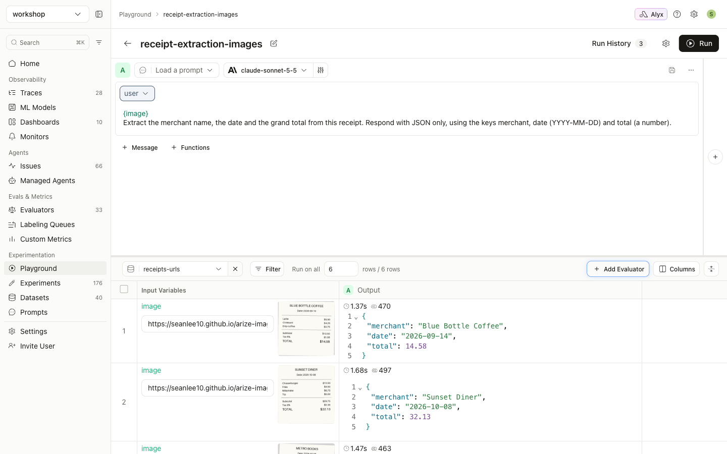 Playground results over URL images